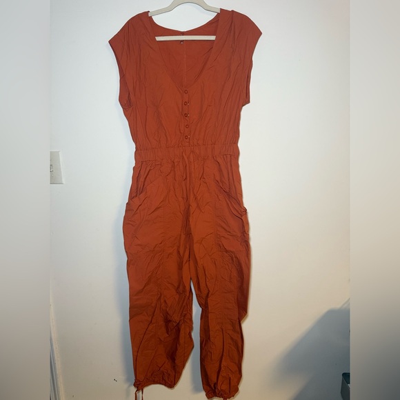 Free People Movement Burnt Orange Utility Jumpsuit - Picture 3 of 6